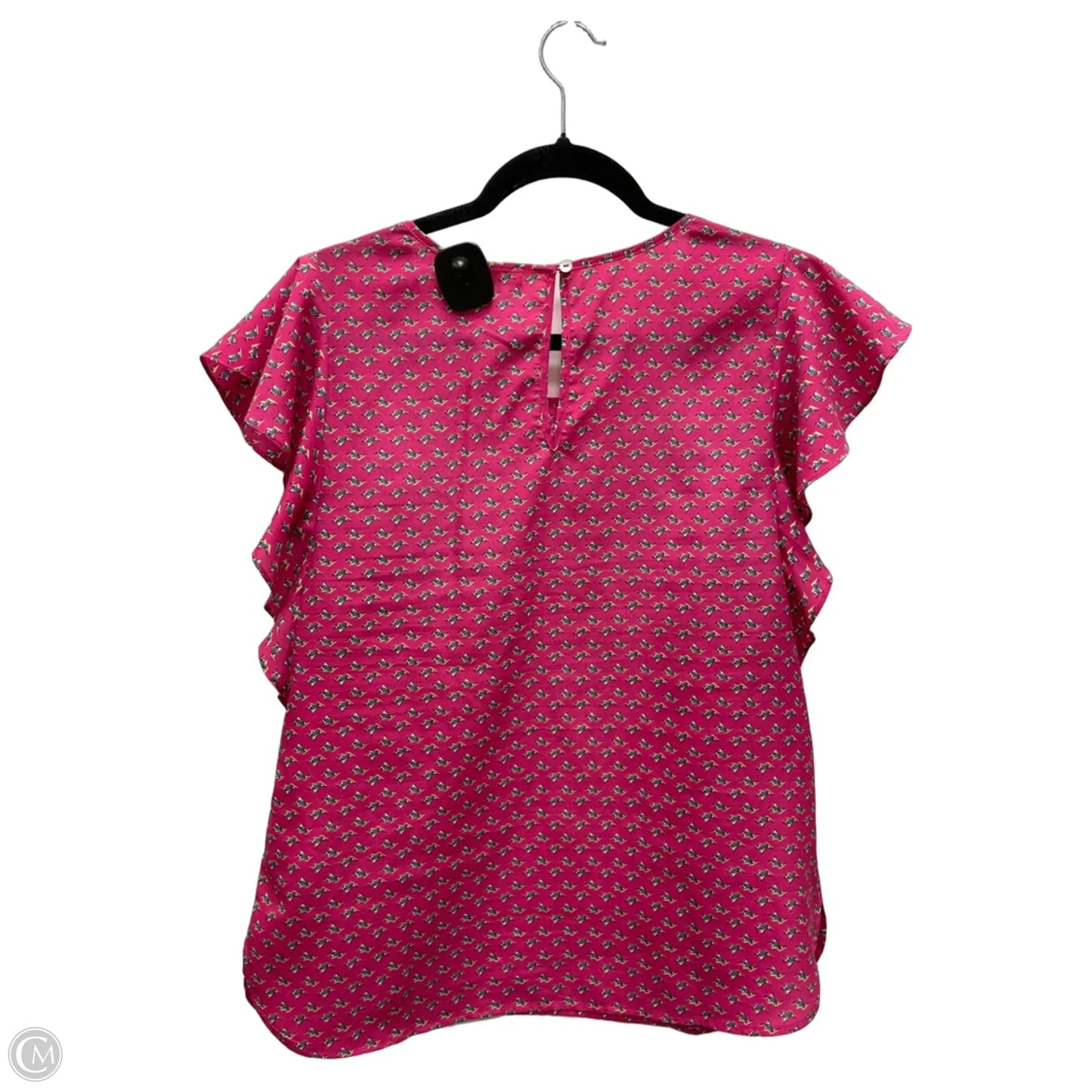Top Short Sleeve By Meadow Rue In Pink & Yellow, Size: M