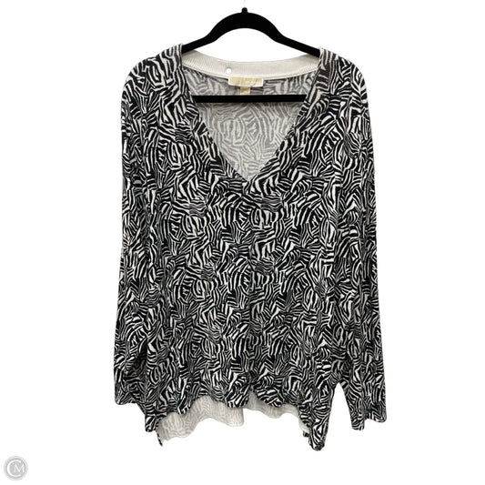 Top Long Sleeve By Michael By Michael Kors In Black & White, Size: 3x