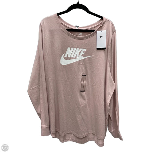 Top Long Sleeve By Nike Apparel In Pink, Size: 3x