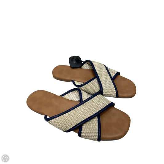 Sandals Flats By C Wonder In Blue & Cream, Size: 7.5