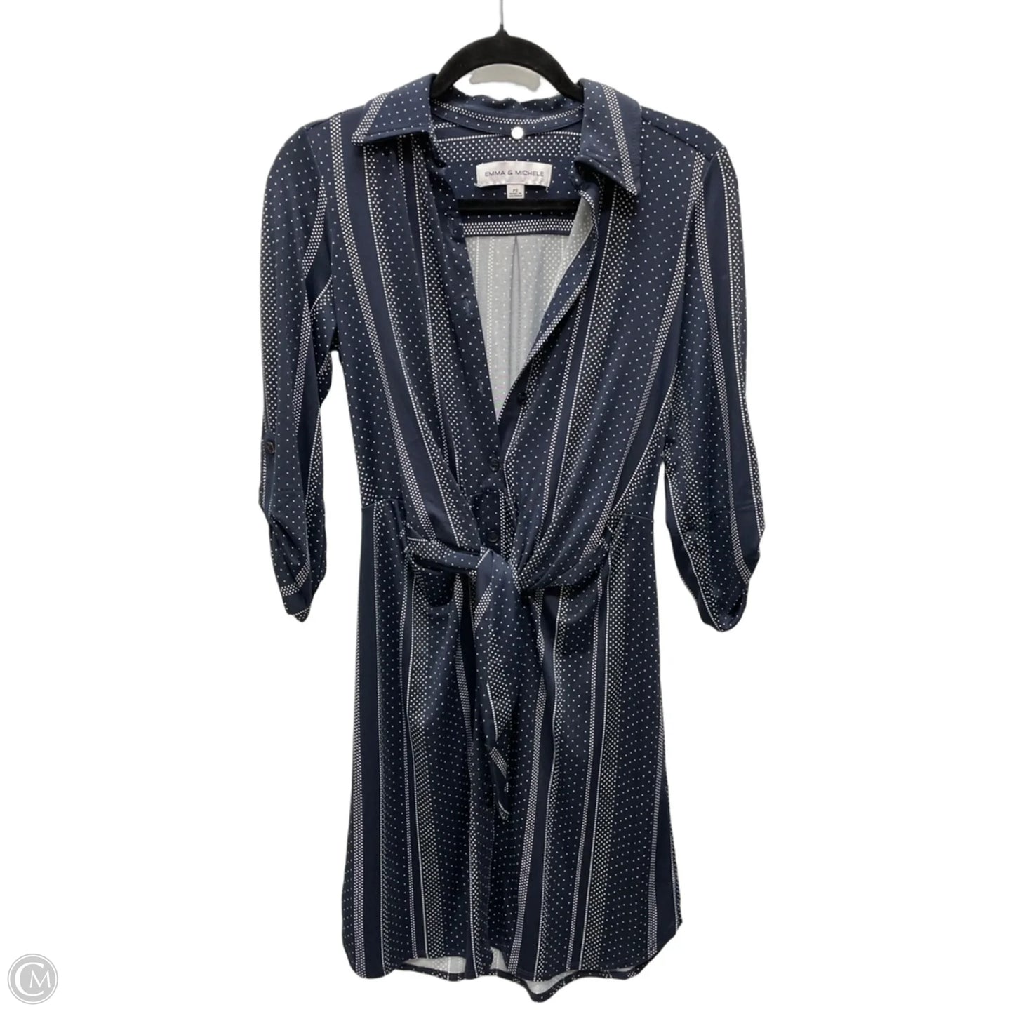 Dress Casual Short By Emma And Michele In Blue & White, Size: Sp