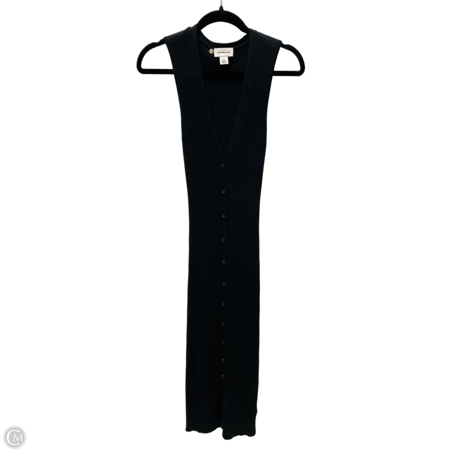 Dress Casual Midi By Calvin Klein In Black, Size: M