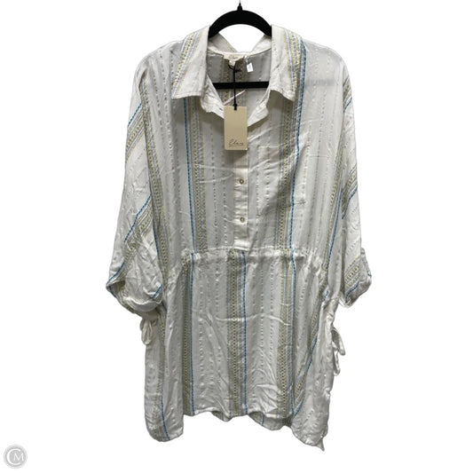 Tunic 3/4 Sleeve By Elan In Cream & Yellow, Size: M