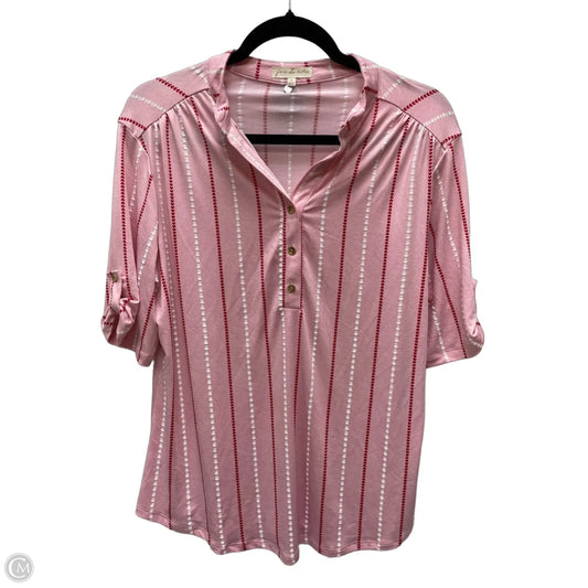 Top Short Sleeve By Clothes Mentor In Pink & Red, Size: L