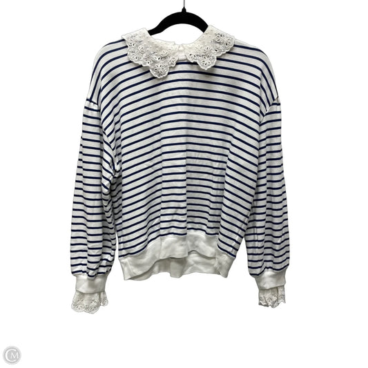 Sweatshirt Collar By J. Crew In Striped Pattern, Size: M