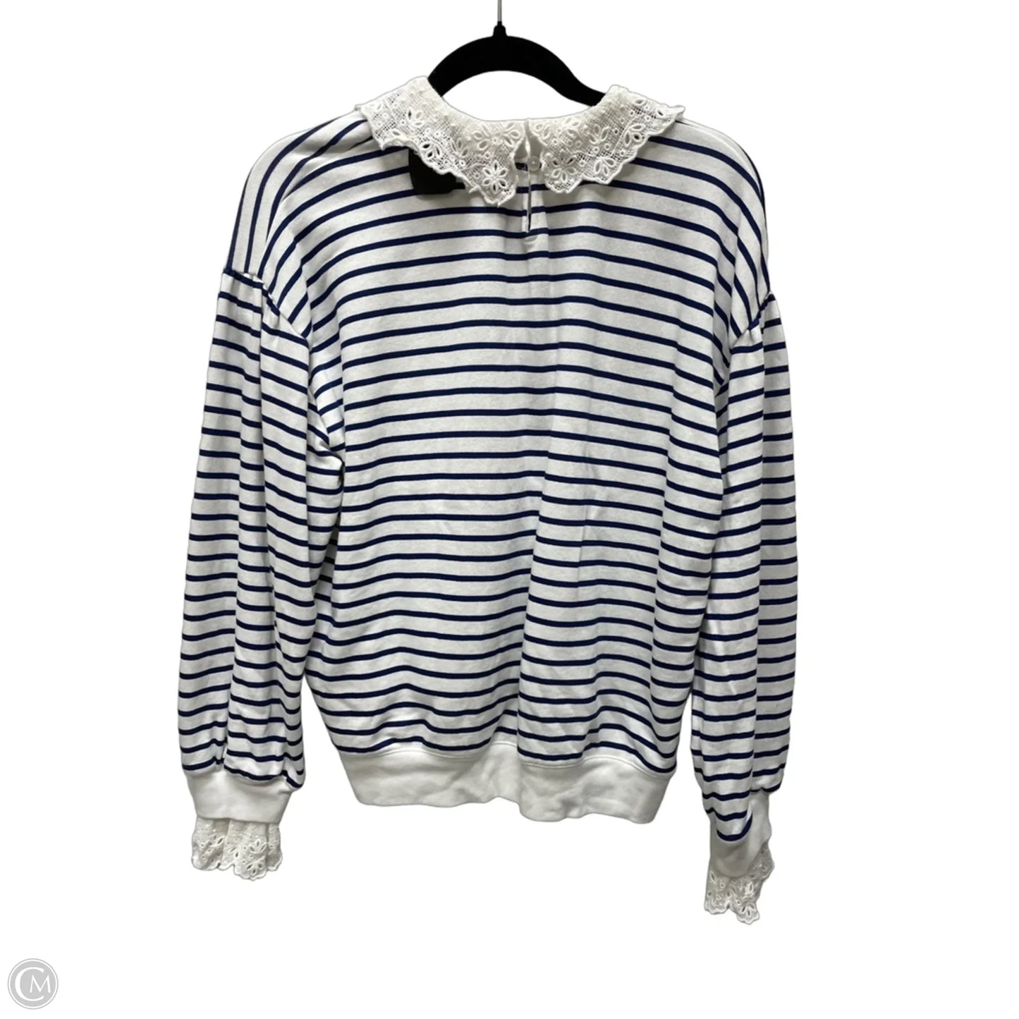 Sweatshirt Collar By J. Crew In Striped Pattern, Size: M