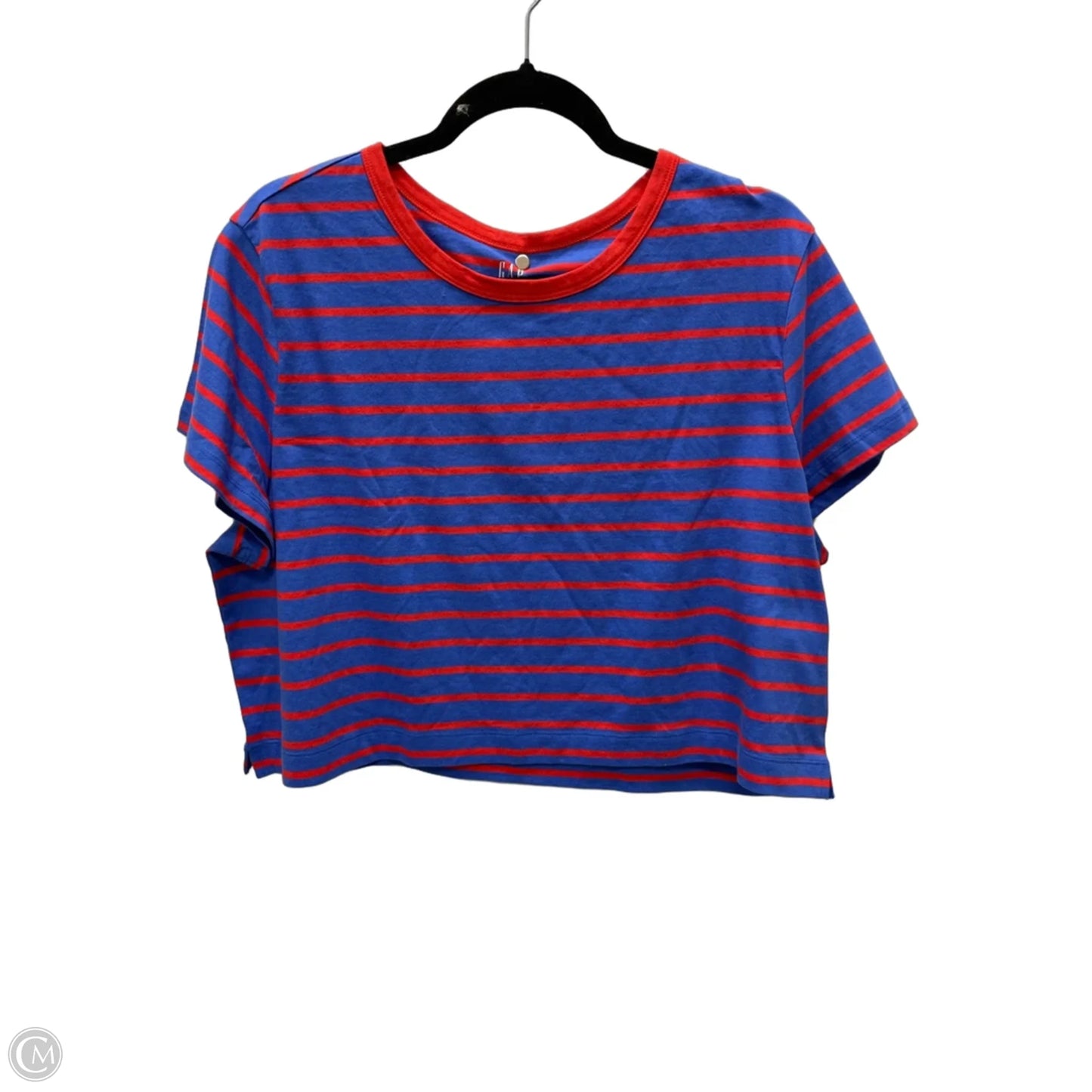 Top Short Sleeve By Gap In Striped Pattern, Size: Xl