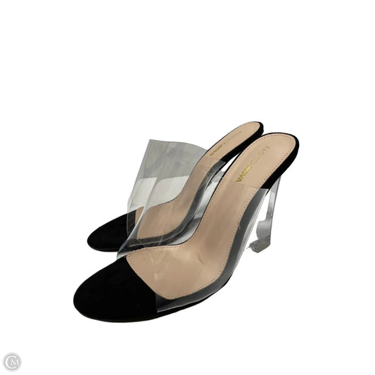 Sandals Heels Wedge By Fashion Nova In Black, Size: 11