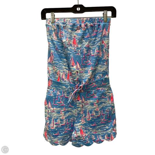 Romper Designer By Lilly Pulitzer In Blue & Pink, Size: Xxs