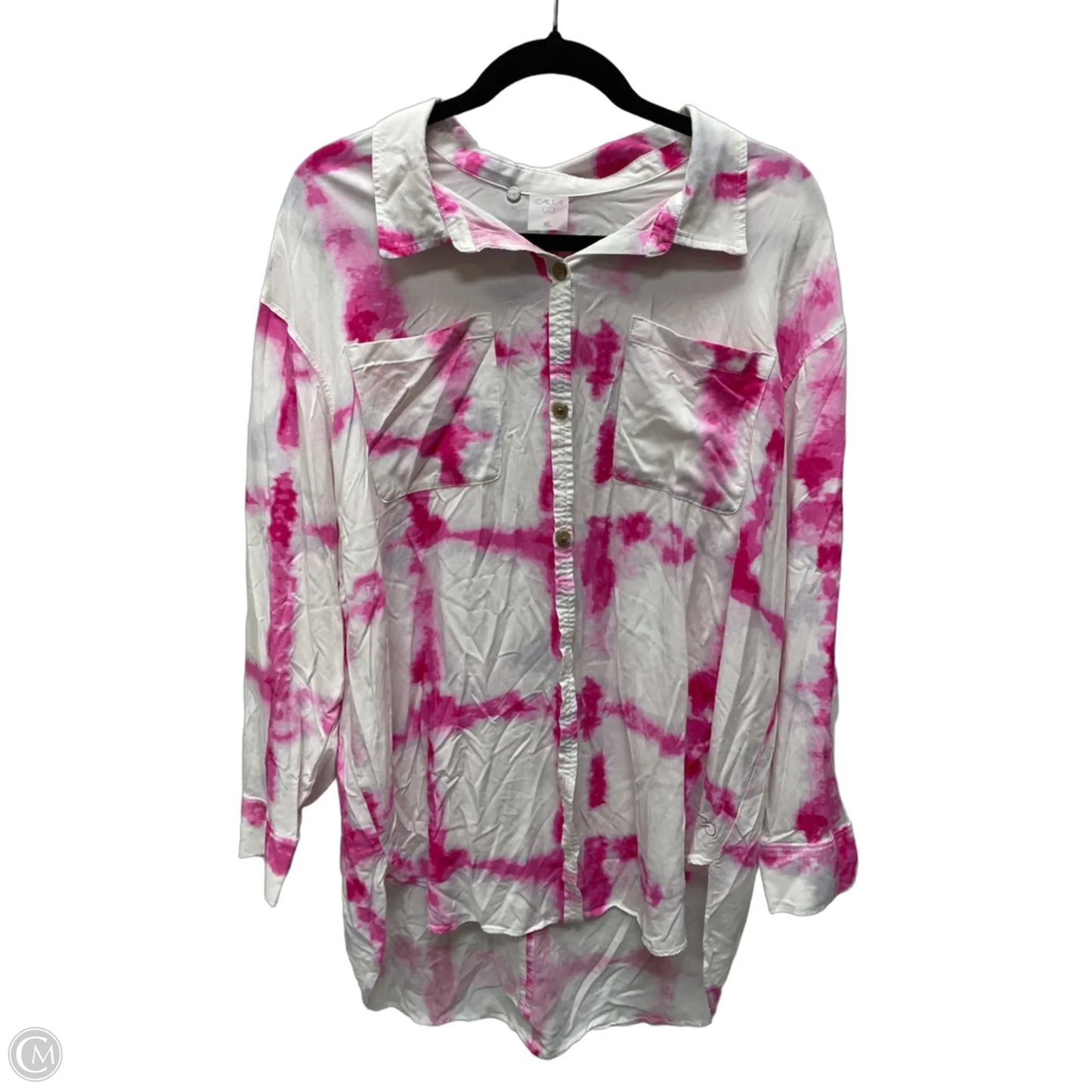 Top Long Sleeve By Calia In Tie Dye Print, Size: Xl