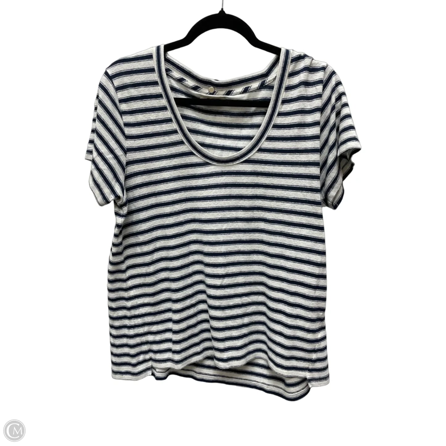 Top Short Sleeve By Madewell In Striped Pattern, Size: Xl