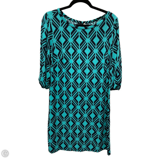 Dress Casual Short By Enfocus In Blue & Green, Size: L