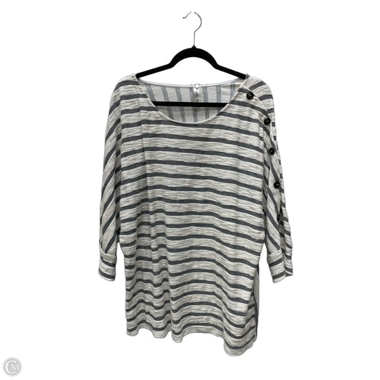 Top Short Sleeve By Per Se In Striped Pattern, Size: 3x