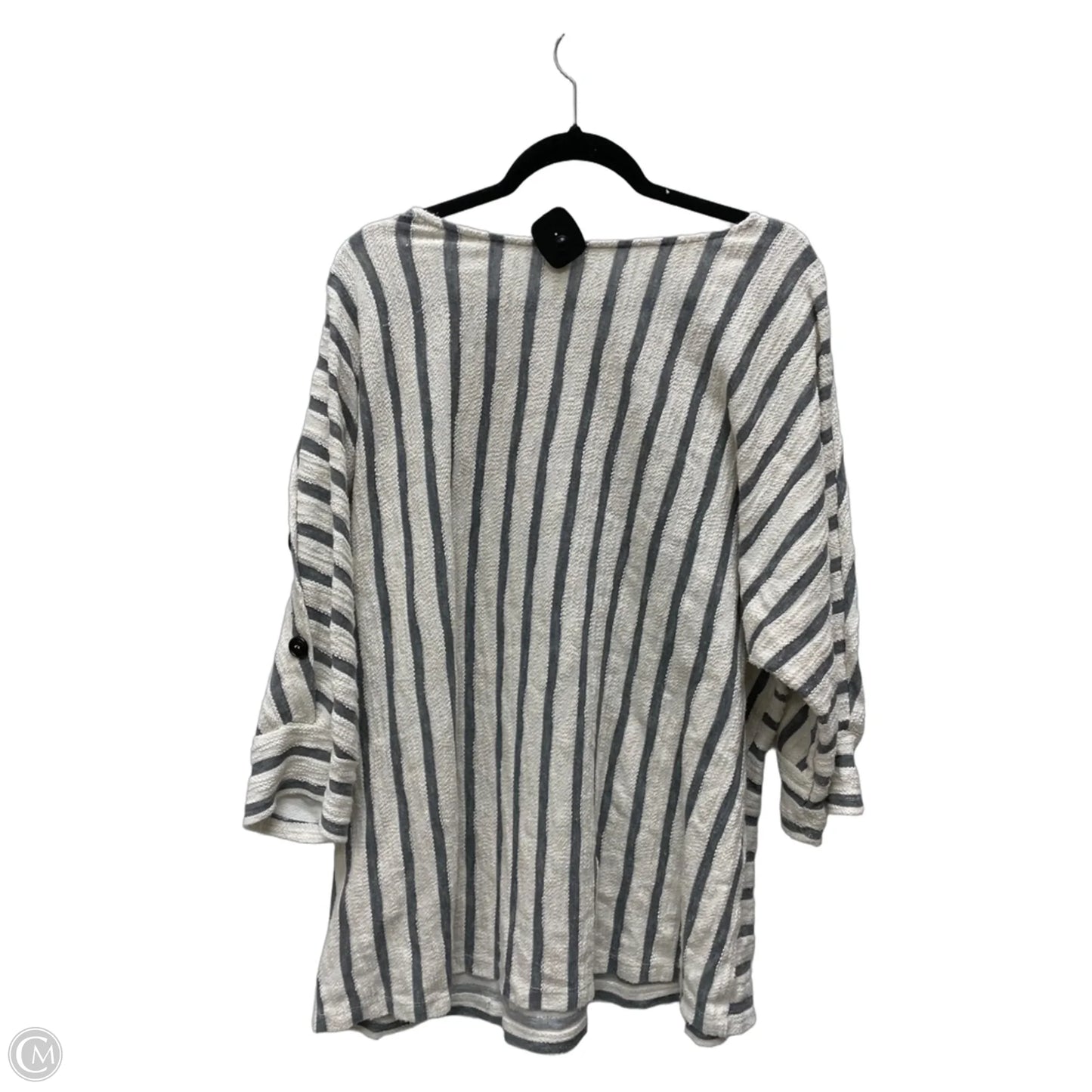 Top Short Sleeve By Per Se In Striped Pattern, Size: 3x