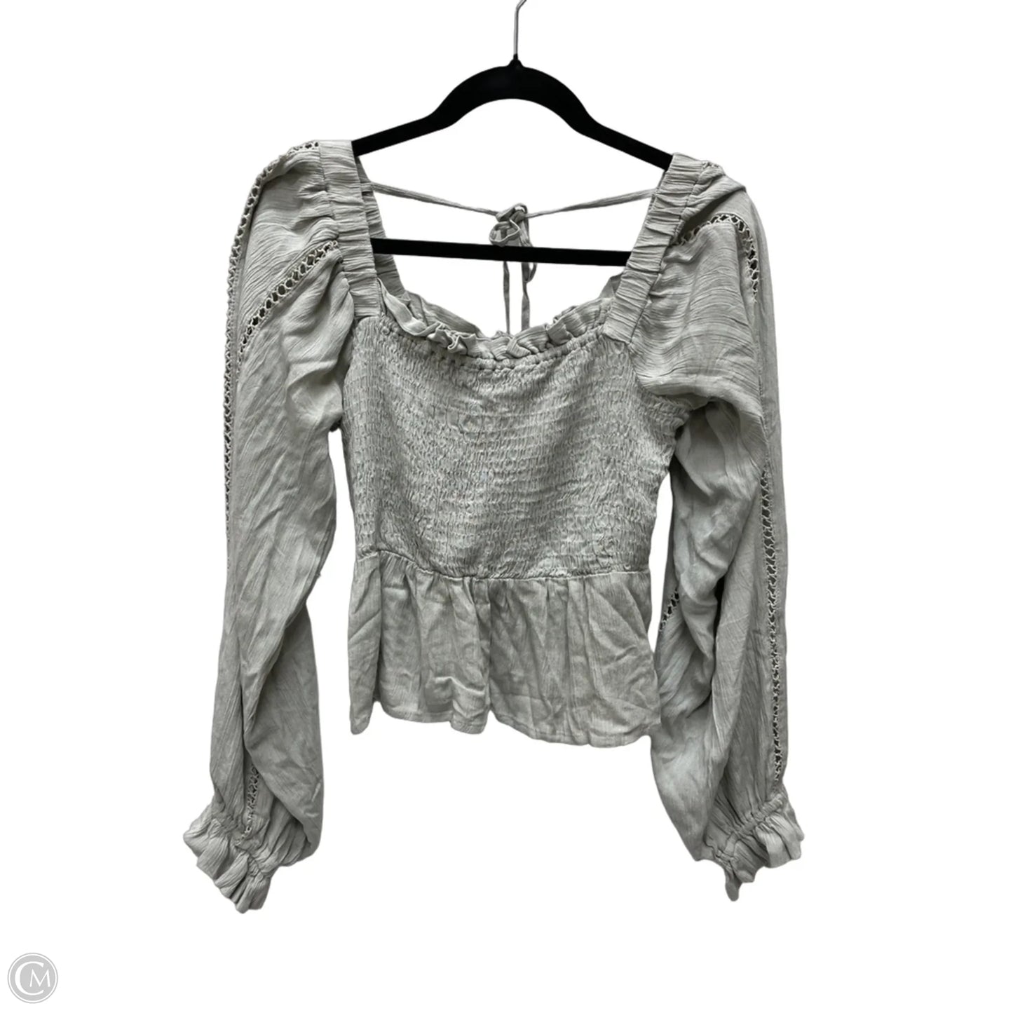 Top Long Sleeve By Sim & Sam In Grey, Size: L