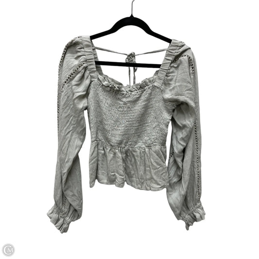 Top Long Sleeve By Sim & Sam In Grey, Size: L