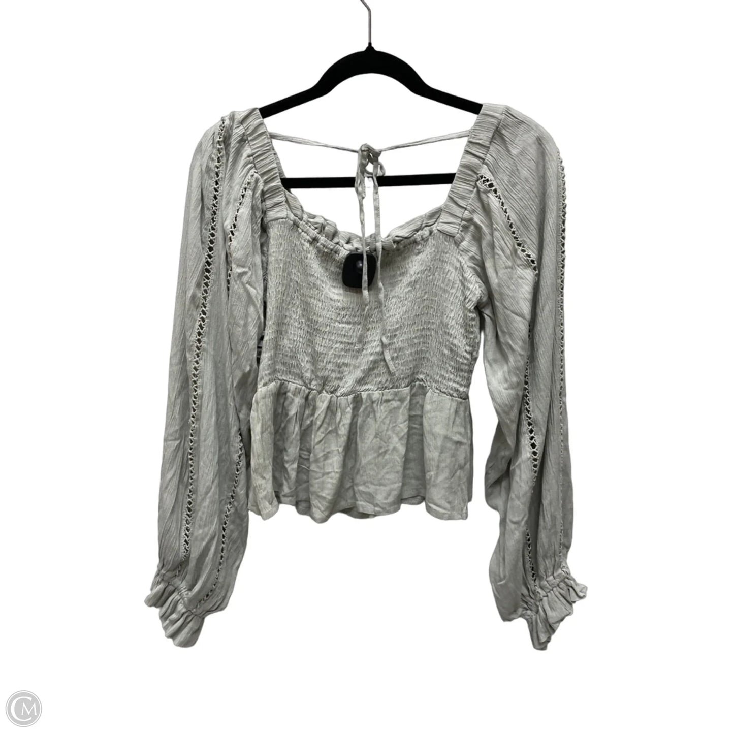 Top Long Sleeve By Sim & Sam In Grey, Size: L