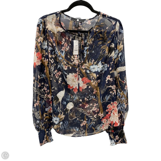 Blouse Long Sleeve By White House Black Market In Floral Print, Size: M