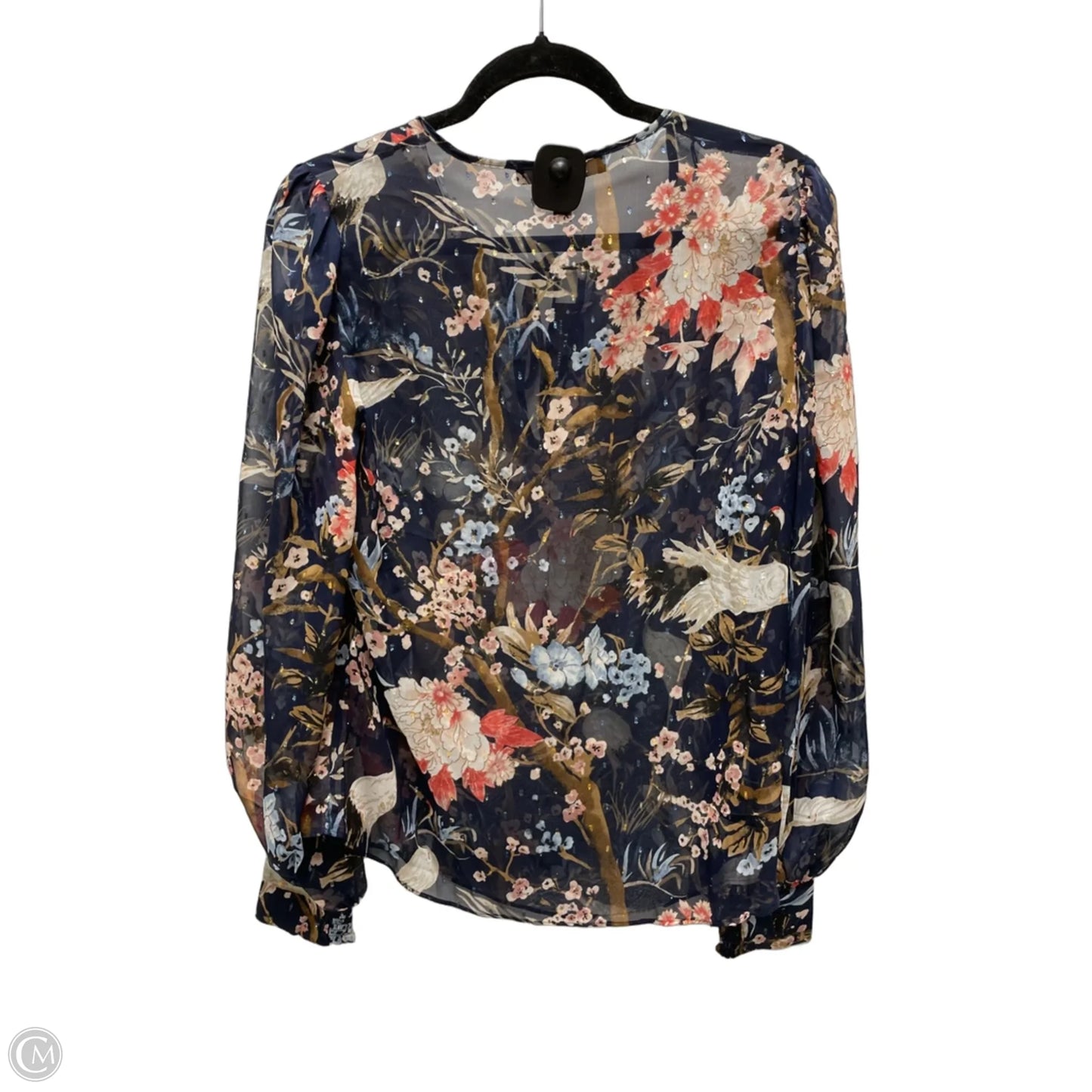 Blouse Long Sleeve By White House Black Market In Floral Print, Size: M