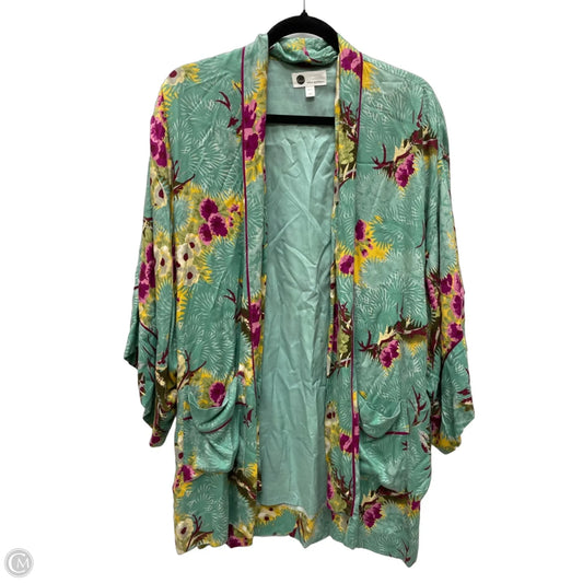 Cardigan By Floreat In Green & Yellow, Size: Xs