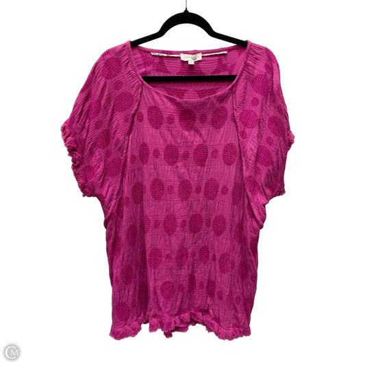 Top Short Sleeve By Umgee In Pink, Size: 1x
