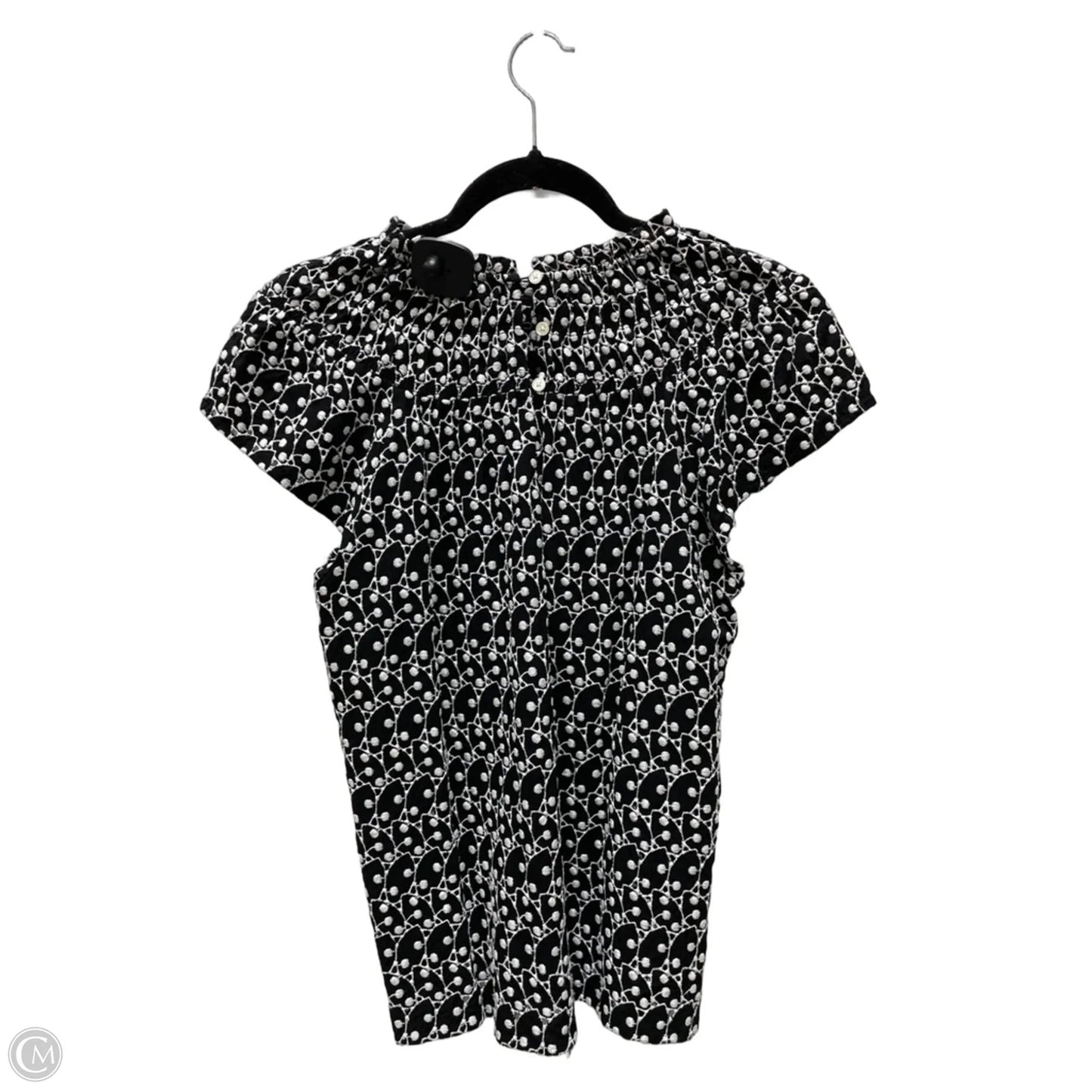 Top Short Sleeve By Loft In Black & White, Size: S