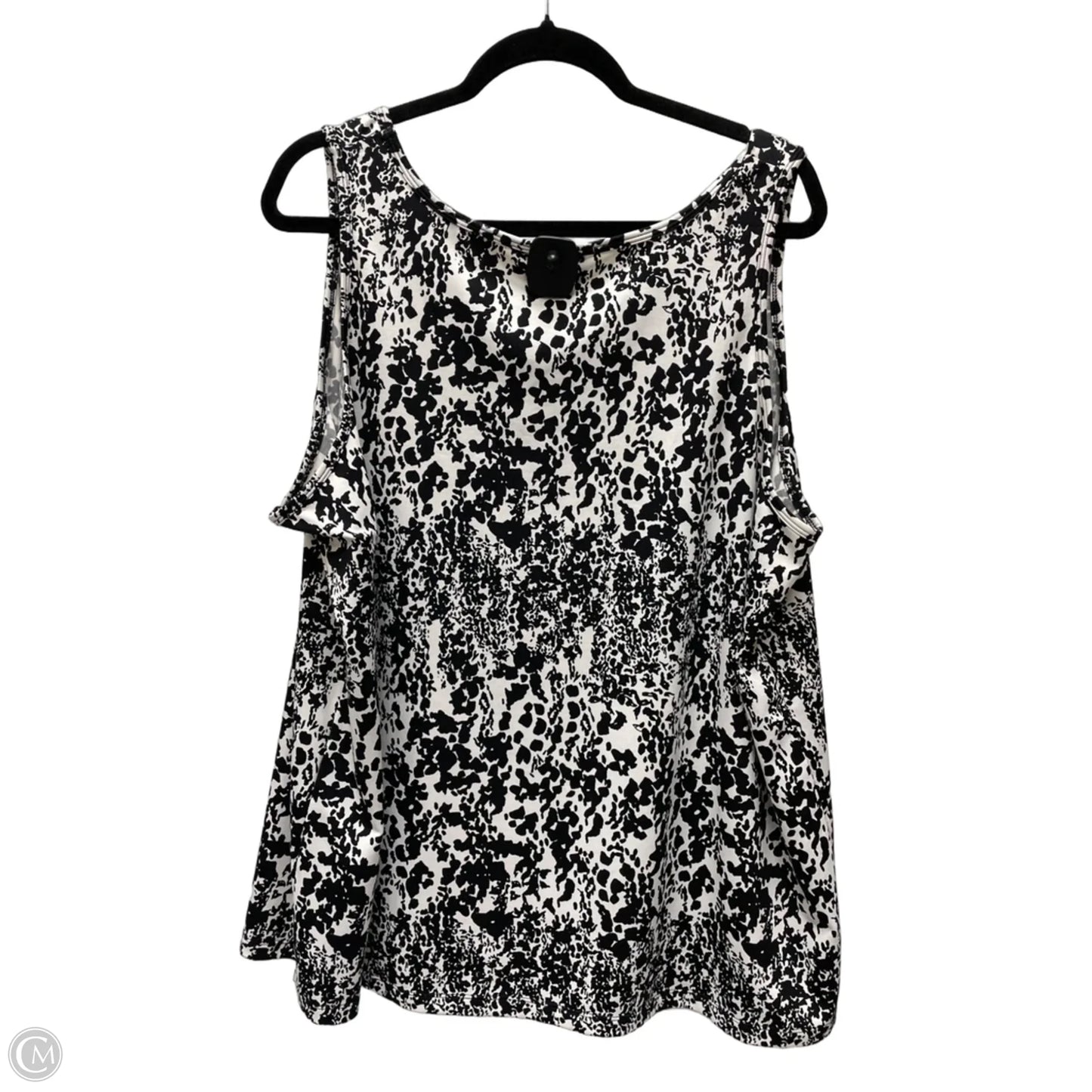 Top Sleeveless By Maggie Barnes In Black & White, Size: 2x