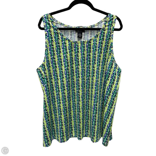 Top Sleeveless By Maggie Barnes In Blue & Green, Size: 2x