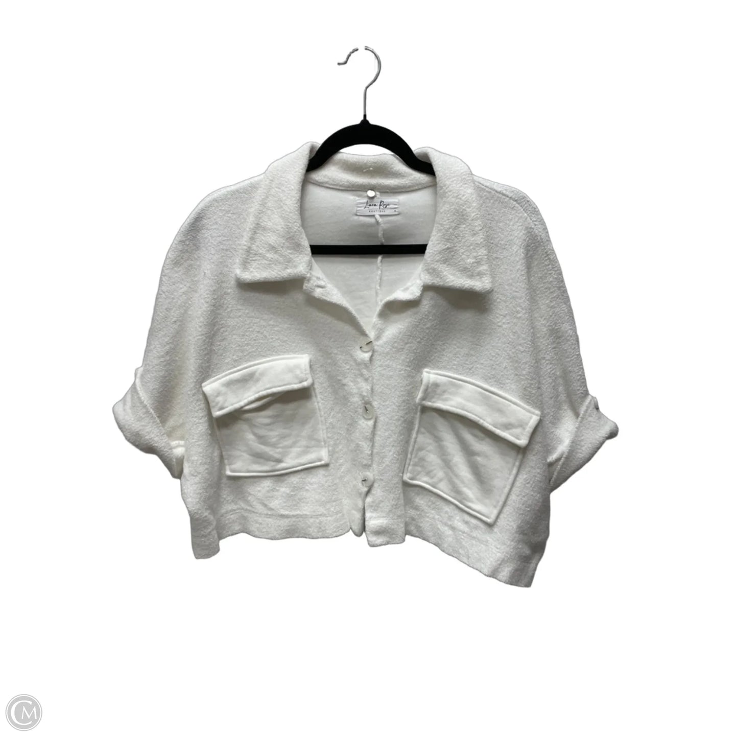 Top Short Sleeve By Clothes Mentor In Cream, Size: M