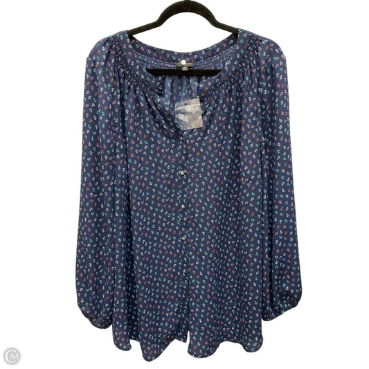 Top Long Sleeve By Talbots In Navy, Size: 2x
