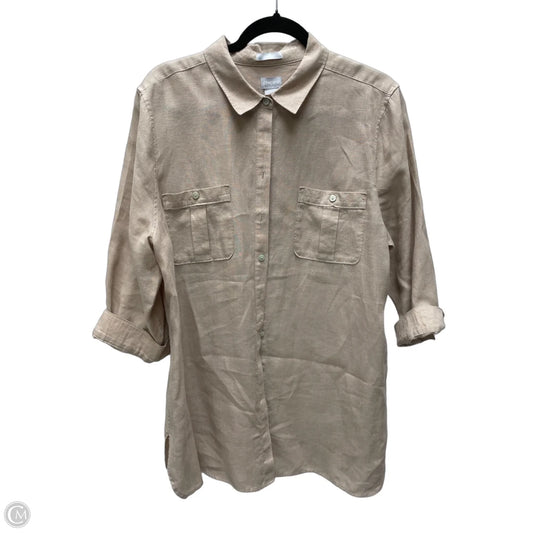 Top 3/4 Sleeve By Chicos In Tan, Size: Xl