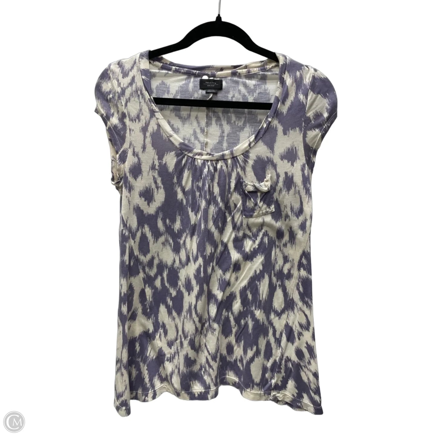 Top Short Sleeve By Deletta In Purple & White, Size: Xs
