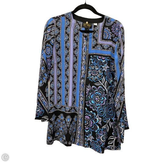 Top Long Sleeve By Bob Mackie Qvc In Blue & Purple, Size: S
