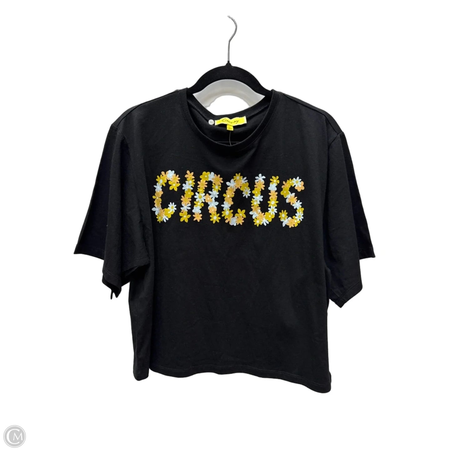 Top Short Sleeve By Circus By Sam Edelman In Black & Yellow, Size: L