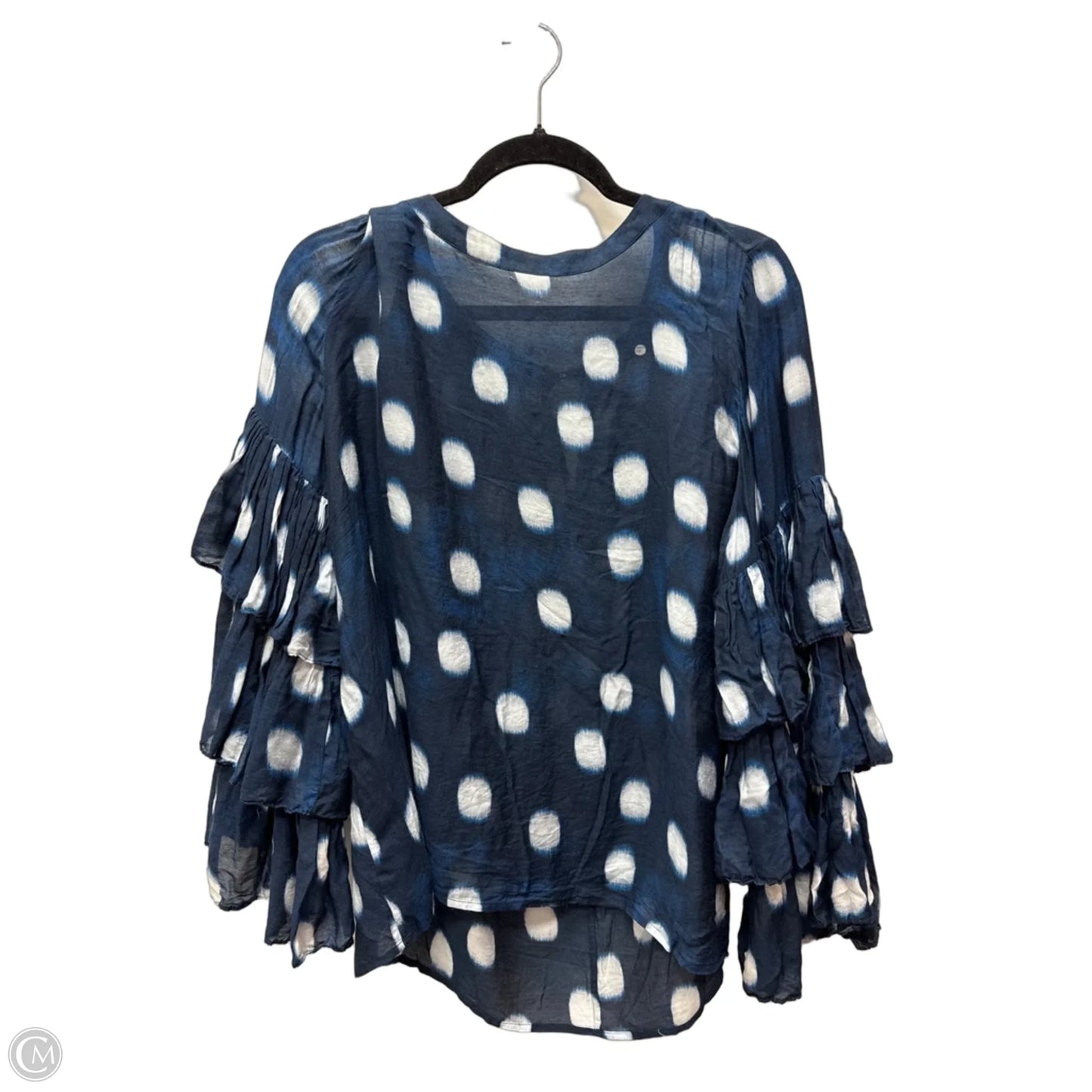 Top Long Sleeve By Chicos In Polkadot Pattern, Size: Xl