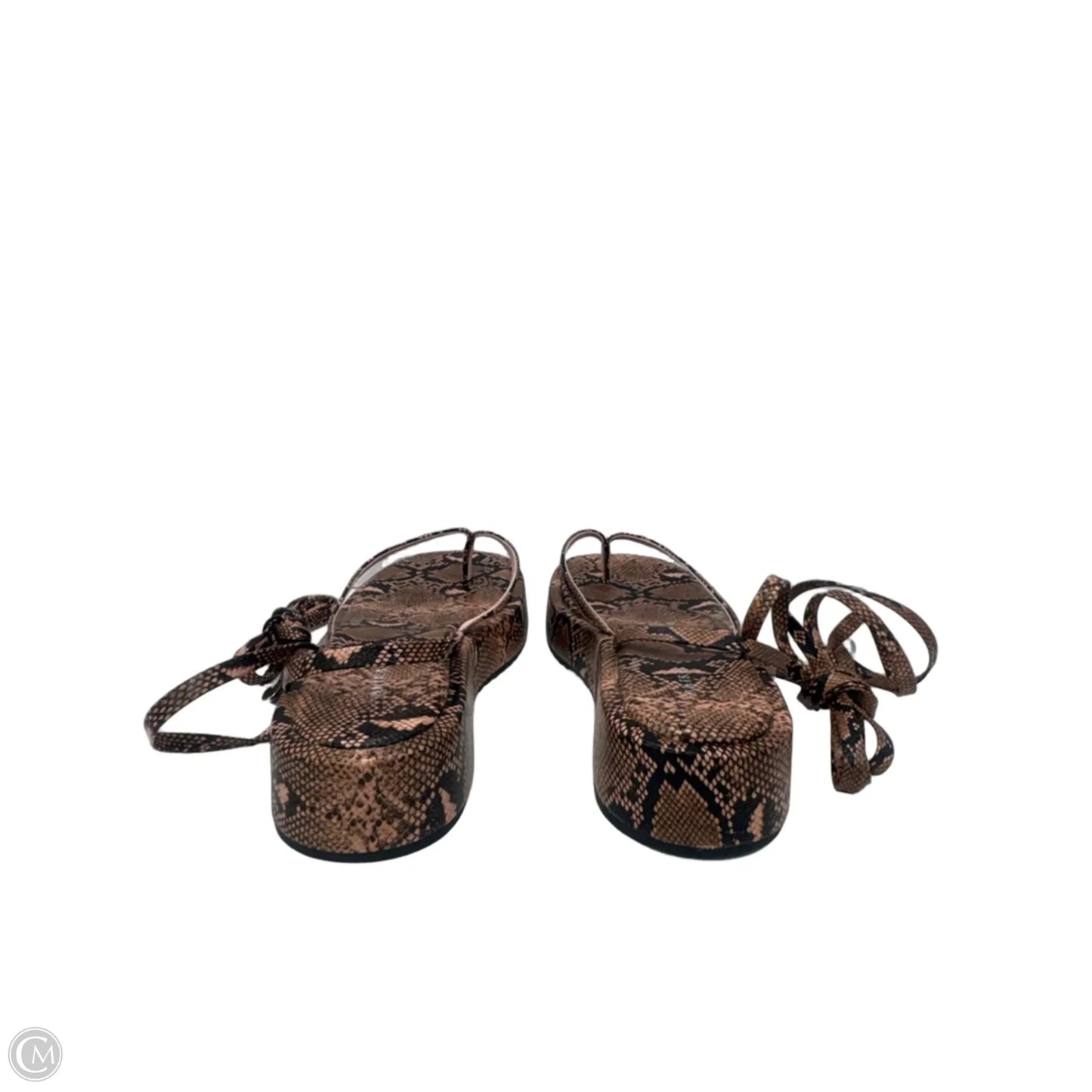 Sandals Heels Platform By Akira In Snakeskin Print, Size: 6
