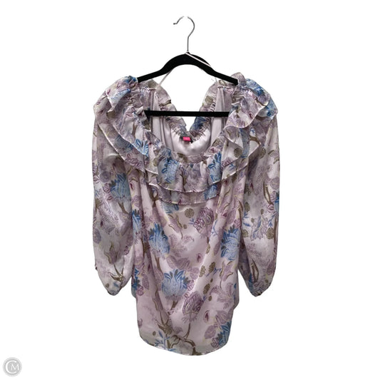 Blouse Long Sleeve By Vince Camuto In Floral Print, Size: L
