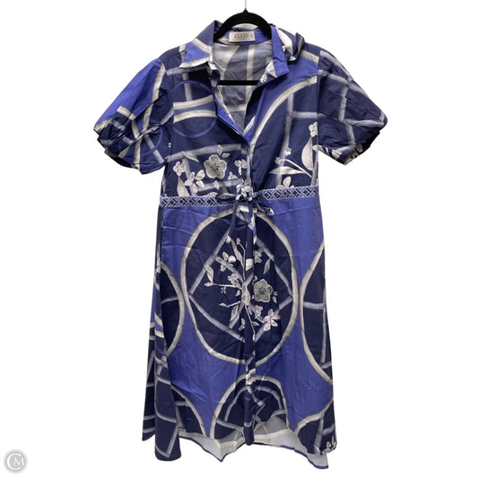 Dress Casual Midi By Clothes Mentor In Blue & Grey, Size: S