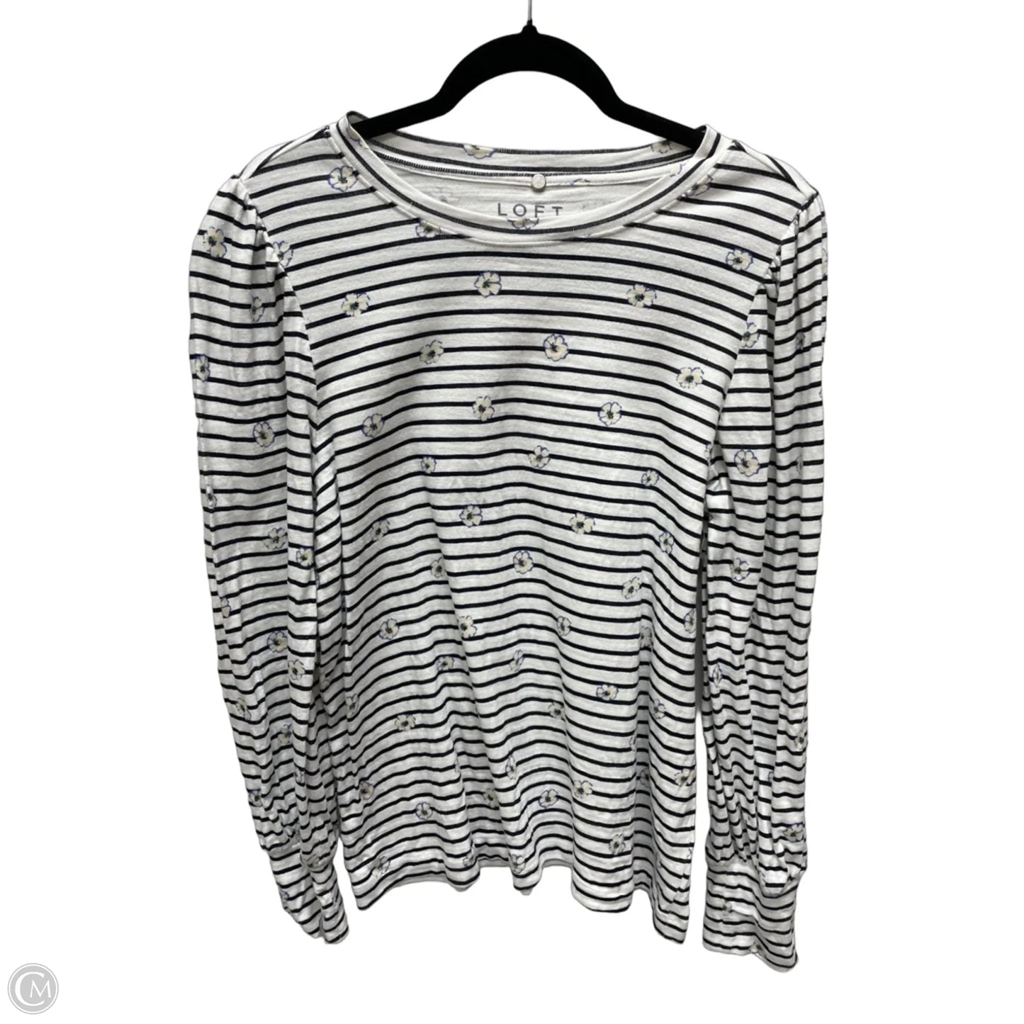 Top Long Sleeve By Loft In Striped Pattern, Size: L
