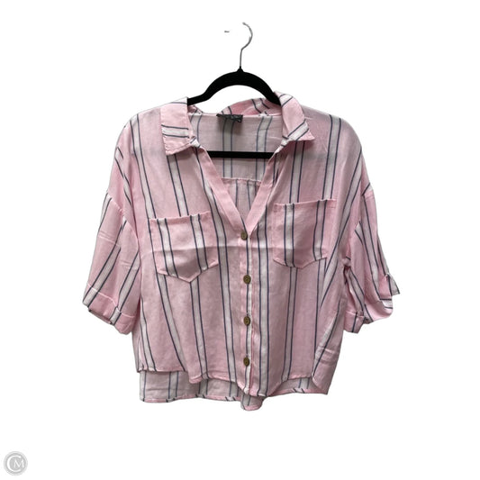 Top Short Sleeve By Milk & Honey In Striped Pattern, Size: M