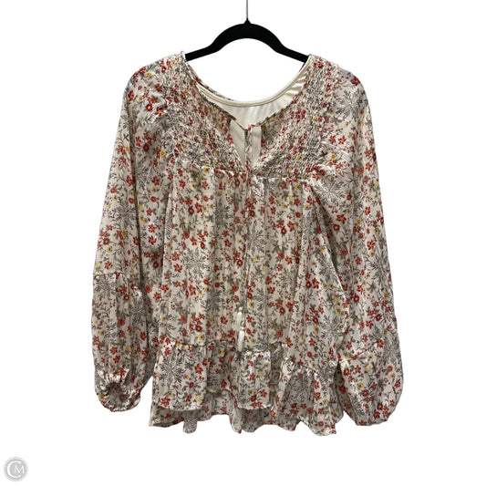 Blouse Long Sleeve By Buckle Black In Floral Print, Size: M