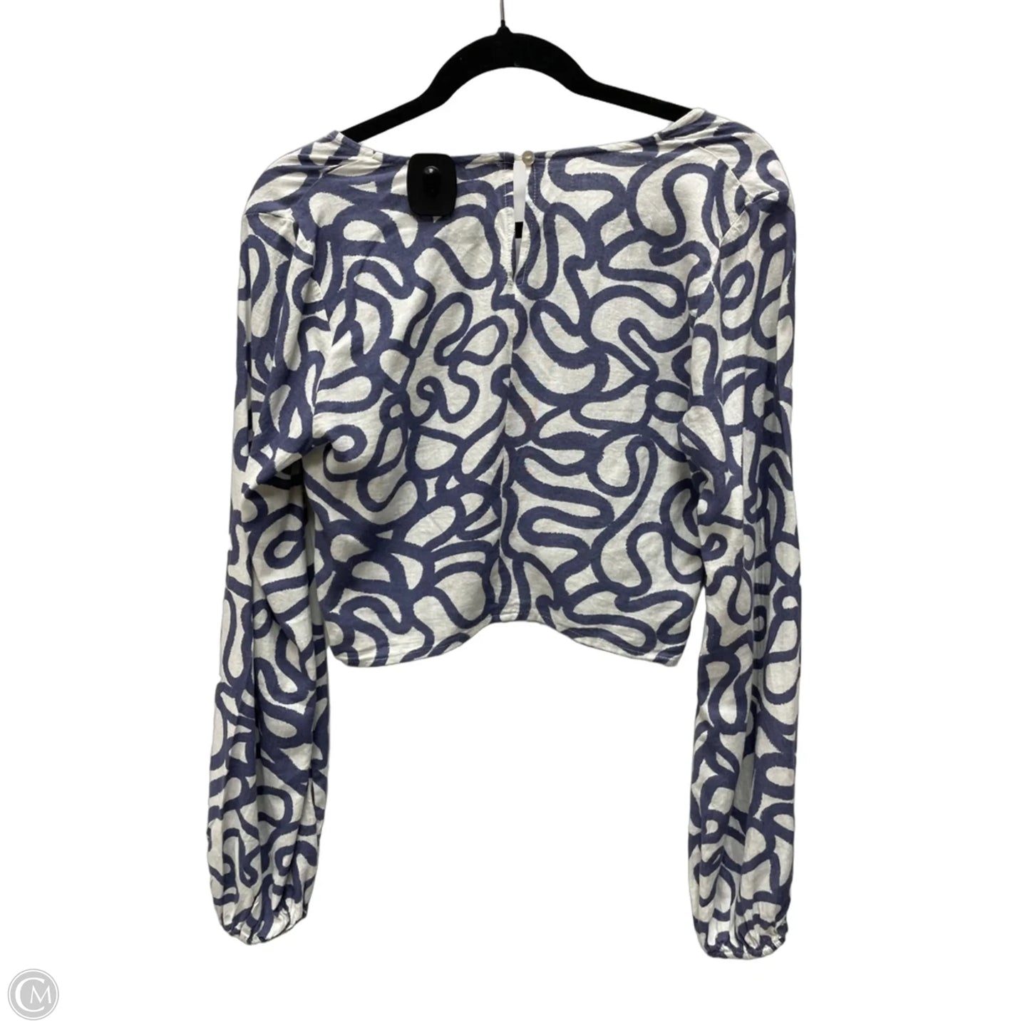 Top Long Sleeve By Clothes Mentor In Blue & White, Size: S