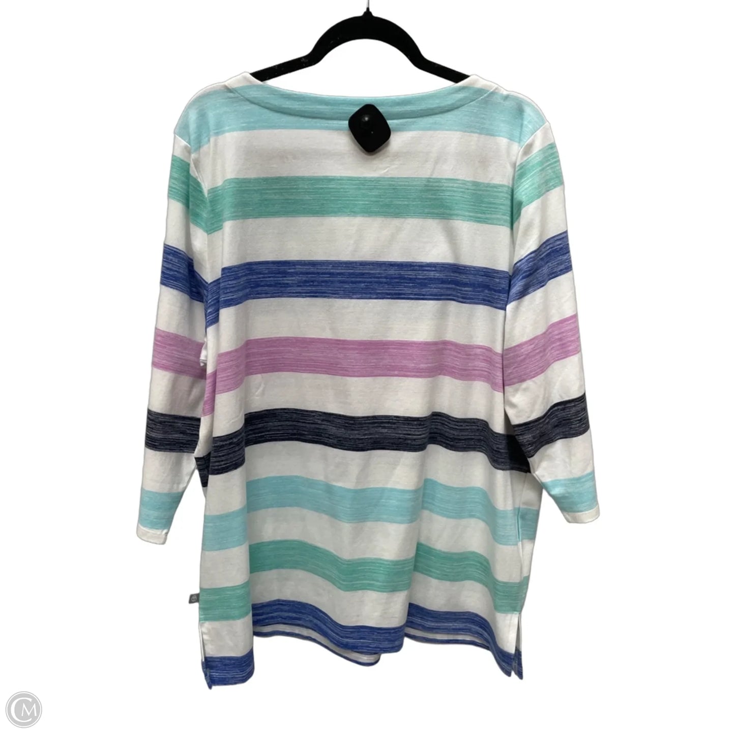 Top 3/4 Sleeve By Talbots In Striped Pattern, Size: 2x