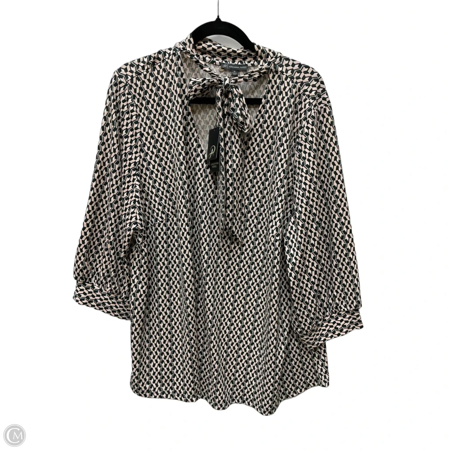 Top Short Sleeve By Adrianna Papell In Geometric Pattern, Size: 3x