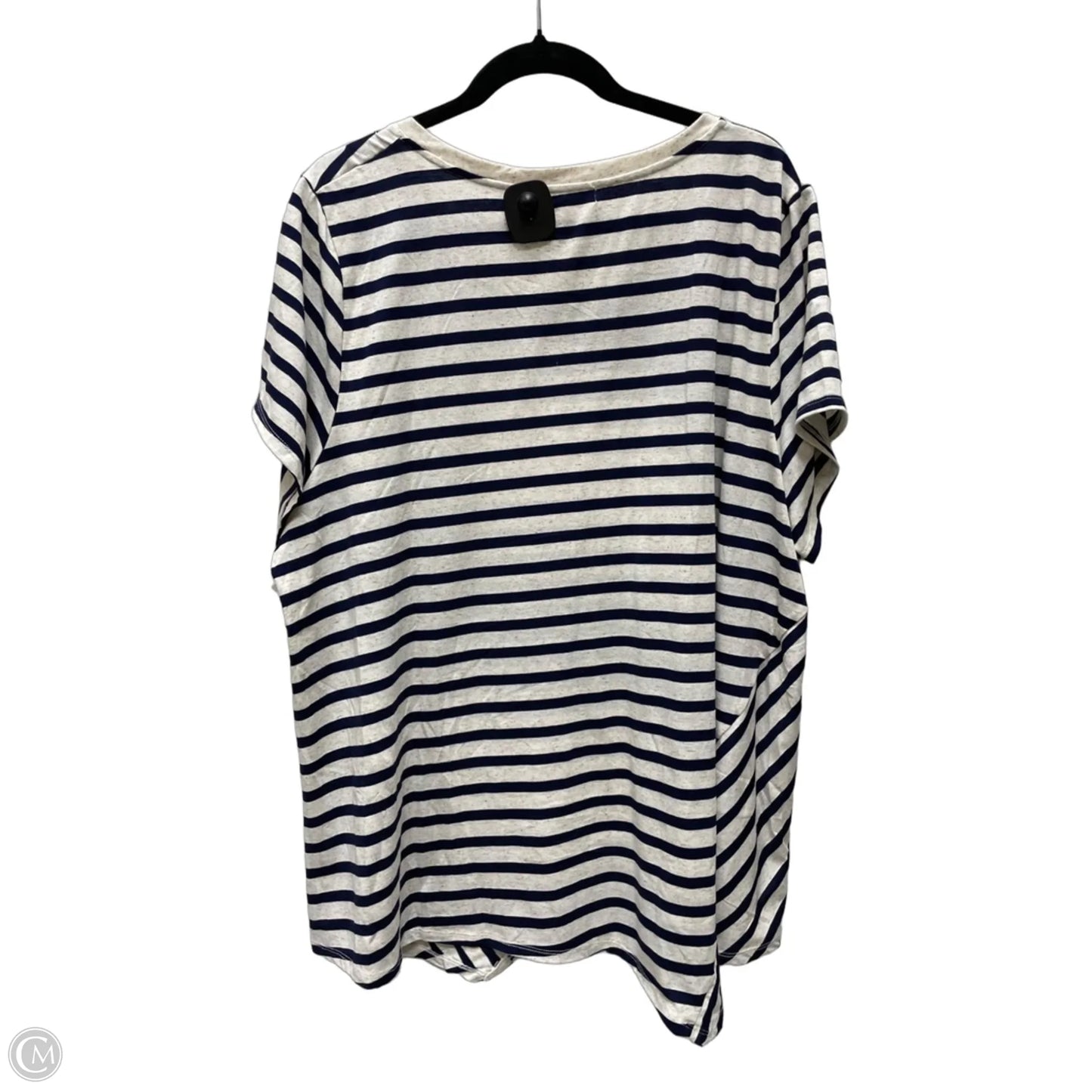 Top Short Sleeve By Retrology In Striped Pattern, Size: 3x