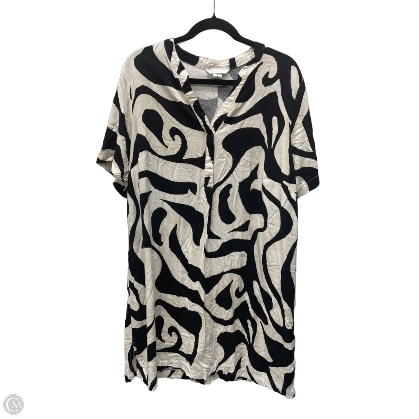 Dress Casual Short By H&m In Black & Cream, Size: L