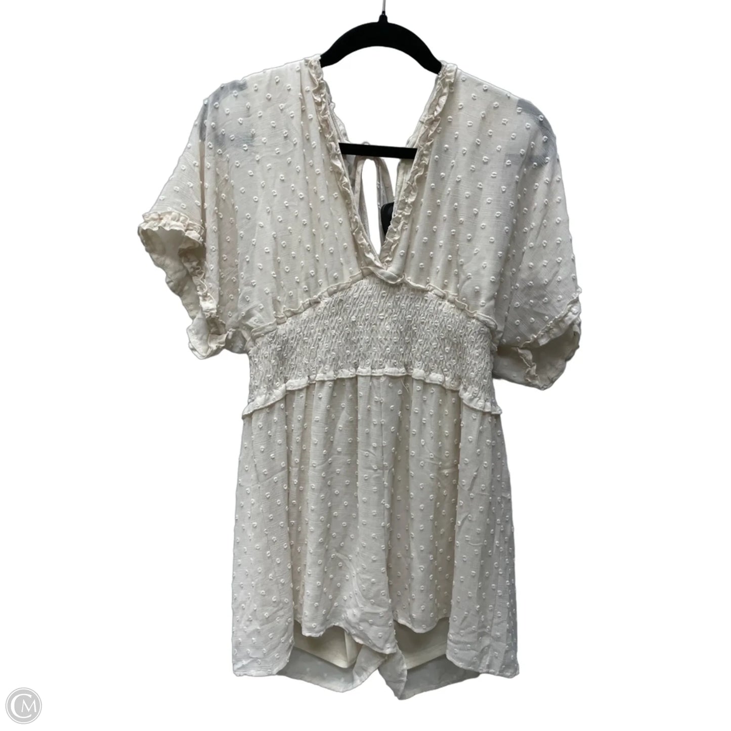 Romper By Clothes Mentor In Cream, Size: L