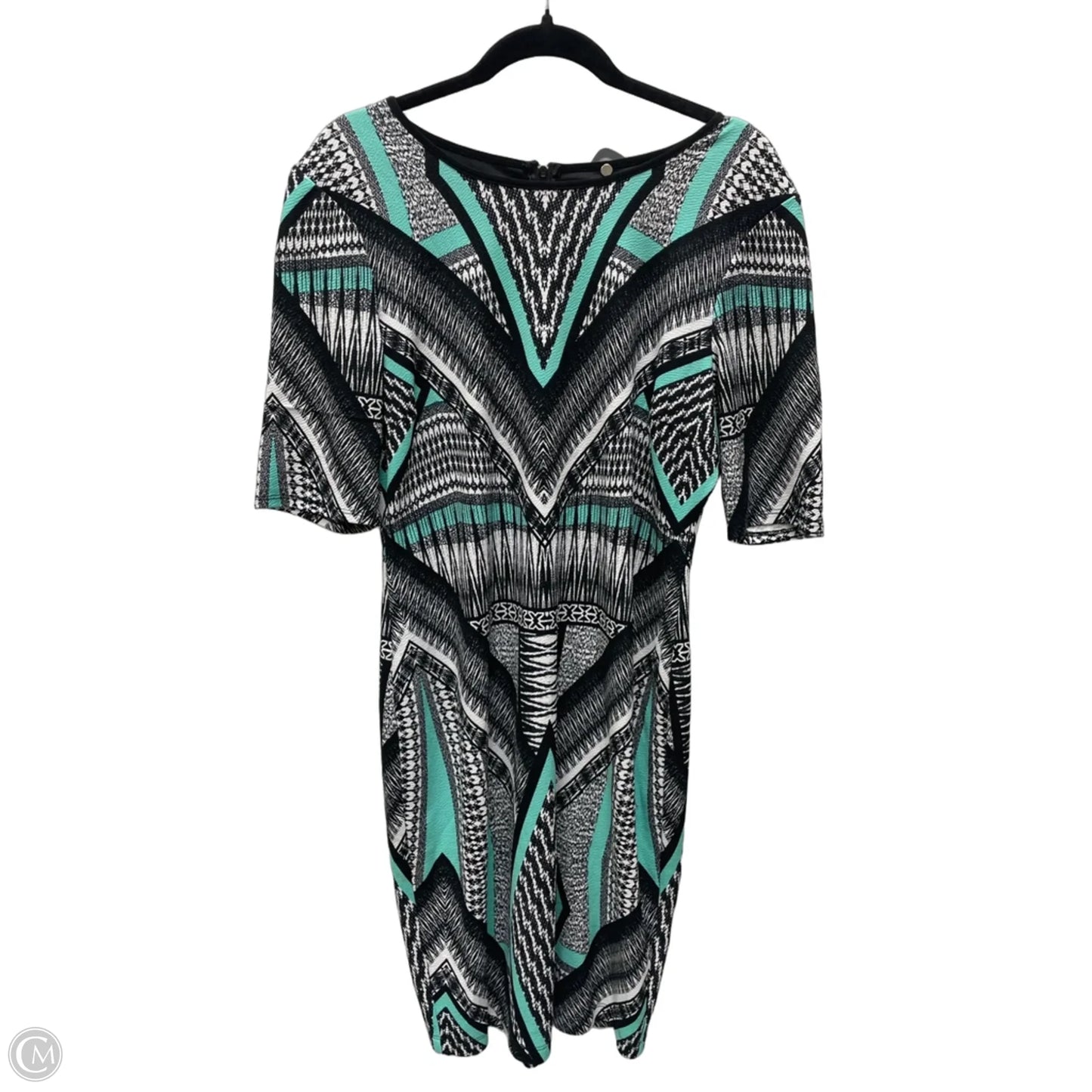 Dress Casual Short By Bisou Bisou In Black & Green, Size: Xl