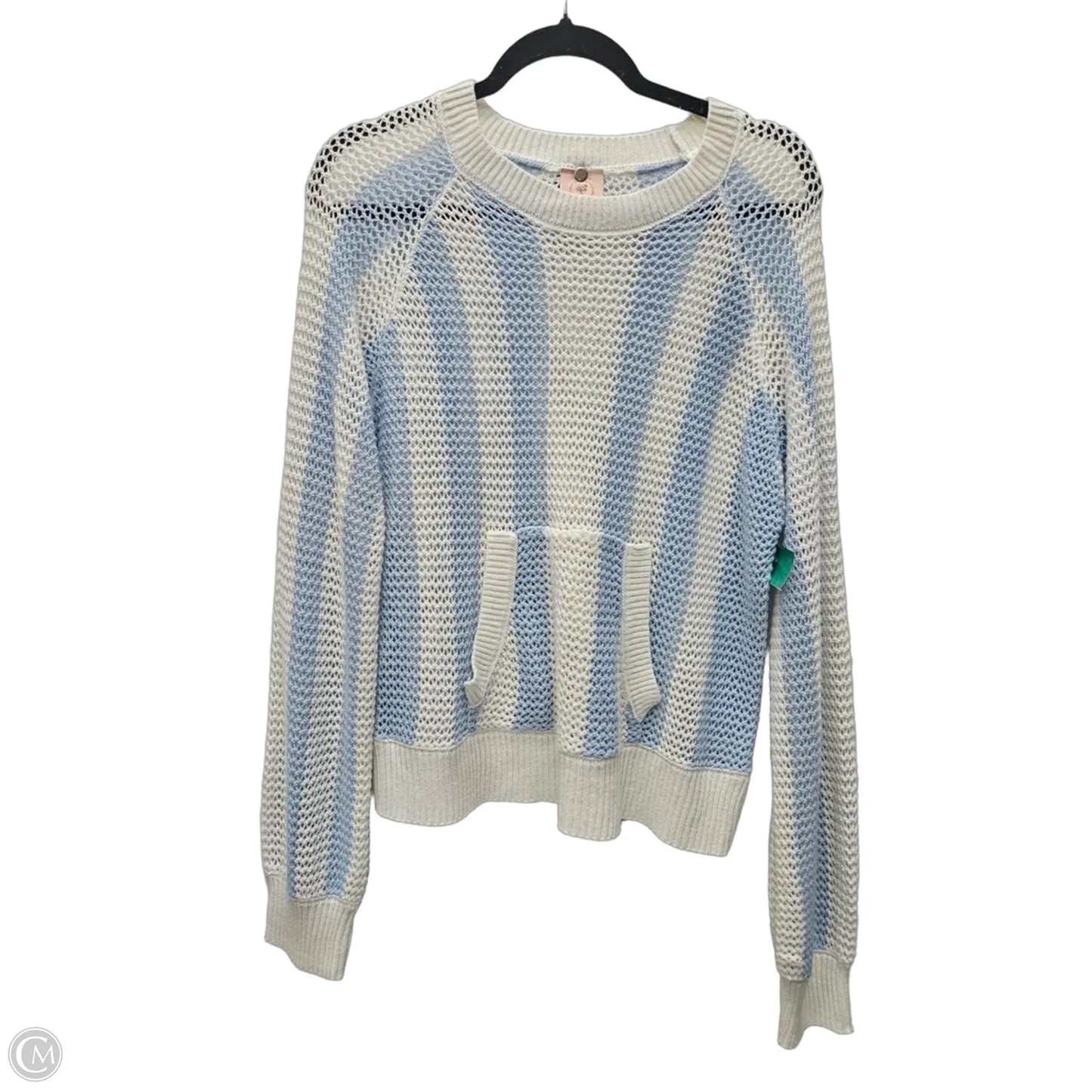 Sweater By Clothes Mentor In Blue & White, Size: L