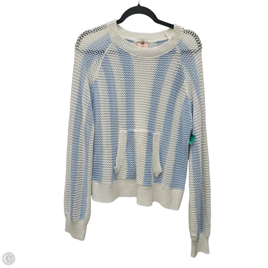 Sweater By Clothes Mentor In Blue & White, Size: L